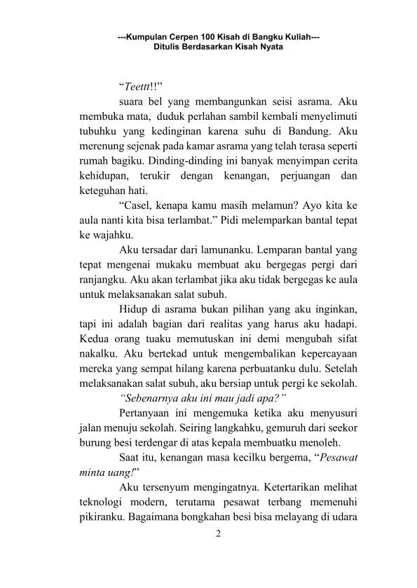 Peserta Lomba Menulis Cerpen