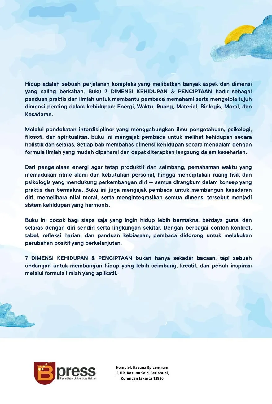 Kekuatan Formula 7 ( Tujuh ) Dimensi Kehidupan: Menciptakan Keselarasan Untuk Sukses Dalam Hidup Yang Seimbang, Bahagia, Dan Produktif