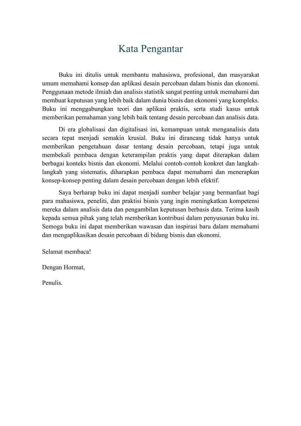 Desain Percobaan: Teori dan Aplikasi