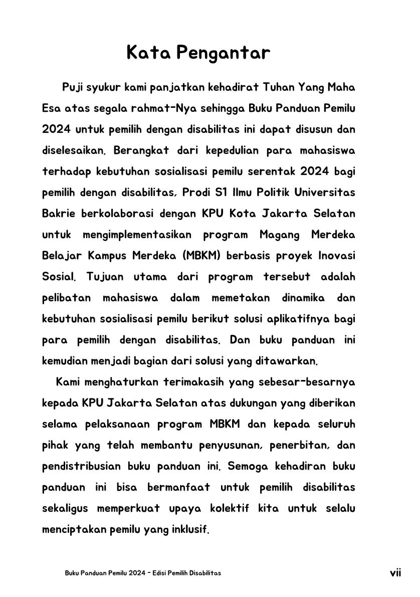 Buku Panduan Pemilu 2024: Edisi Pemilih Disabilitas