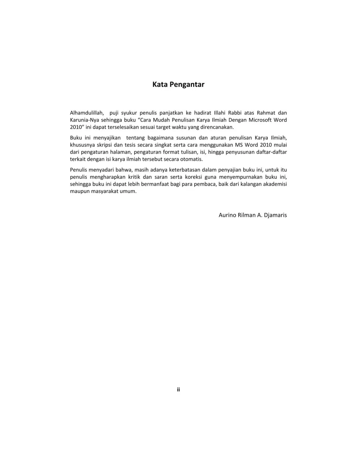 Cara Mudah Penulisan Karya Ilmiah Dengan Microsoft Word 2010