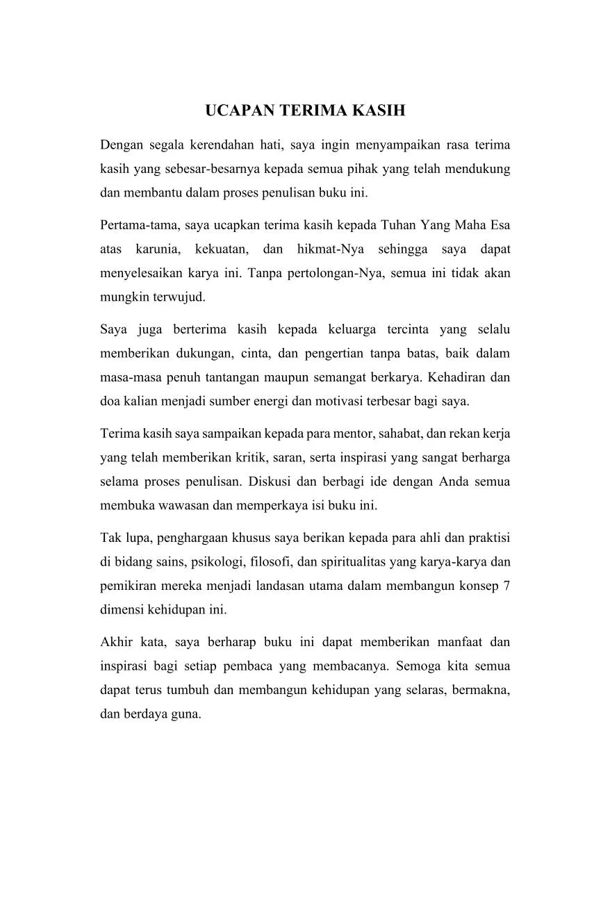 Kekuatan Formula 7 ( Tujuh ) Dimensi Kehidupan: Menciptakan Keselarasan Untuk Sukses Dalam Hidup Yang Seimbang, Bahagia, Dan Produktif