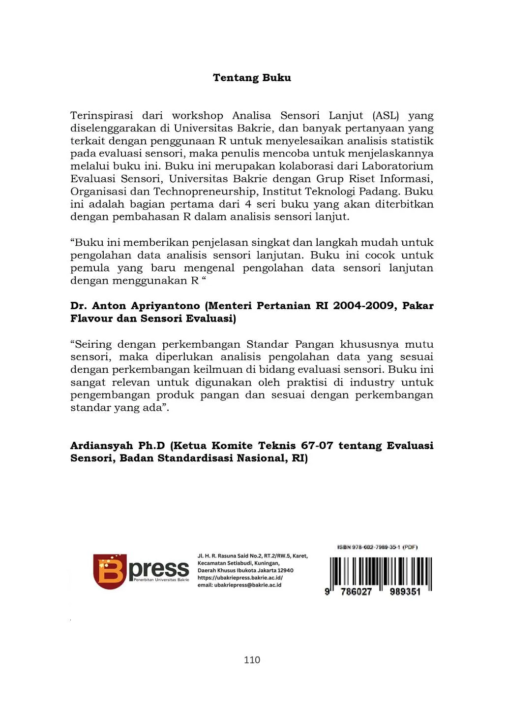 Analisis Sensori Lanjut untuk Industri Pangan dengan R Preference Mapping dan Survival Analysis