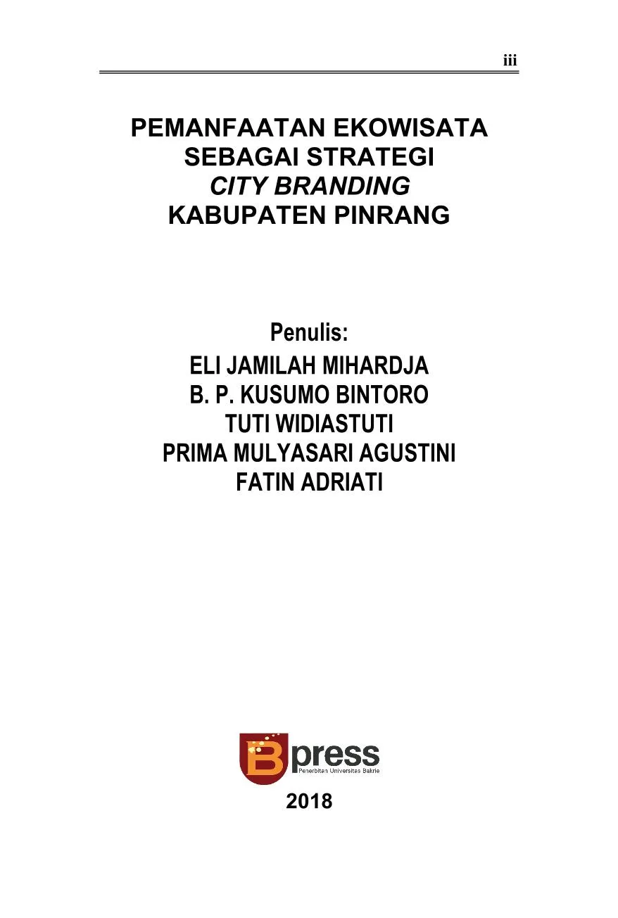 Pemanfaatan Ekowisata sebagai Strategi City Branding Kabupaten Pinrang